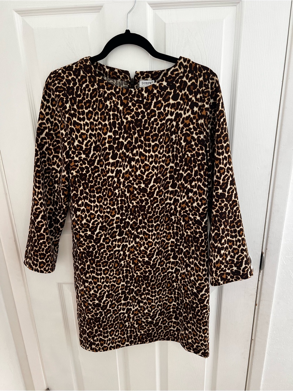 J. Crew Leopard Print Shift Dress in Brown and Cream